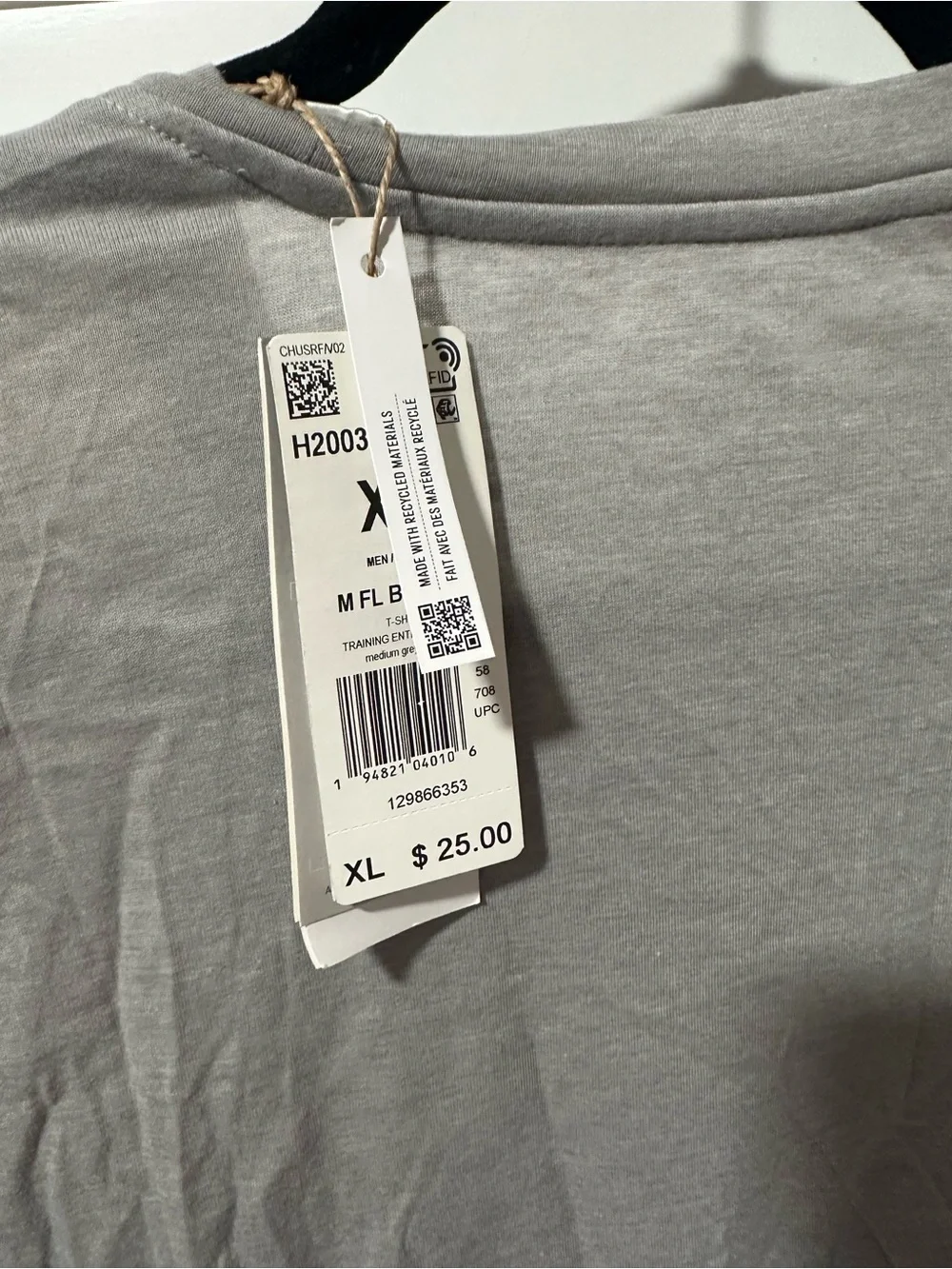 adidas Gray Short-Sleeve Tee with Black Logo